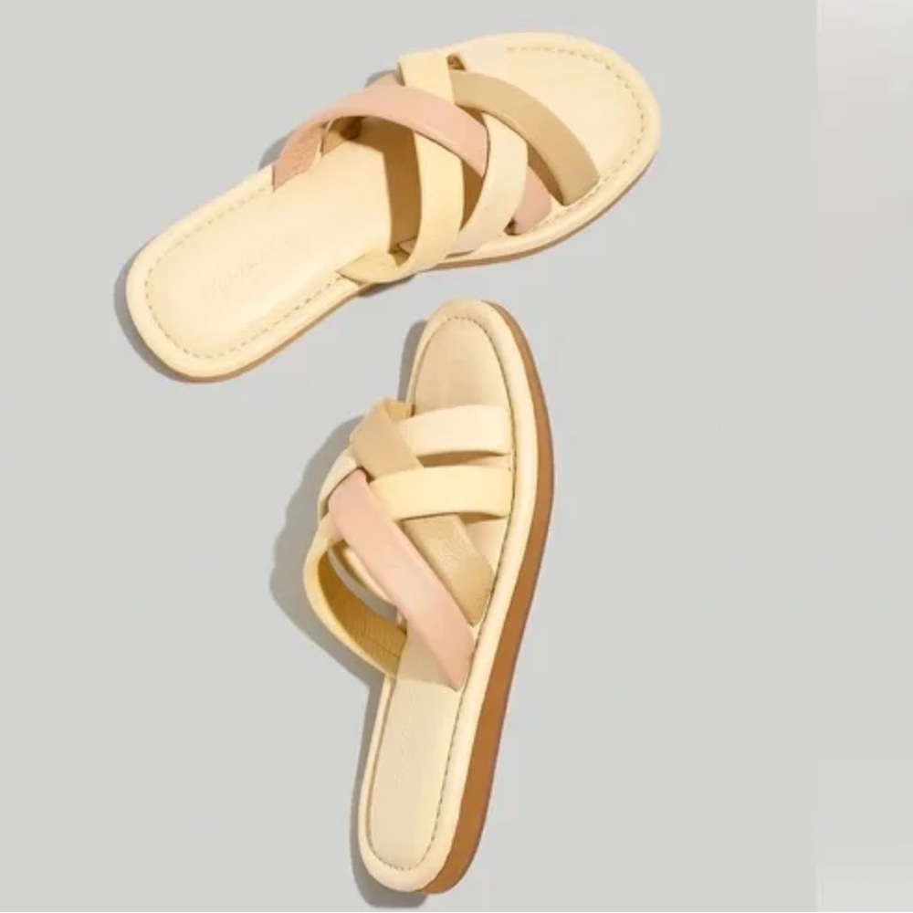 Madewell The Leeandra Leather Slides Size 8